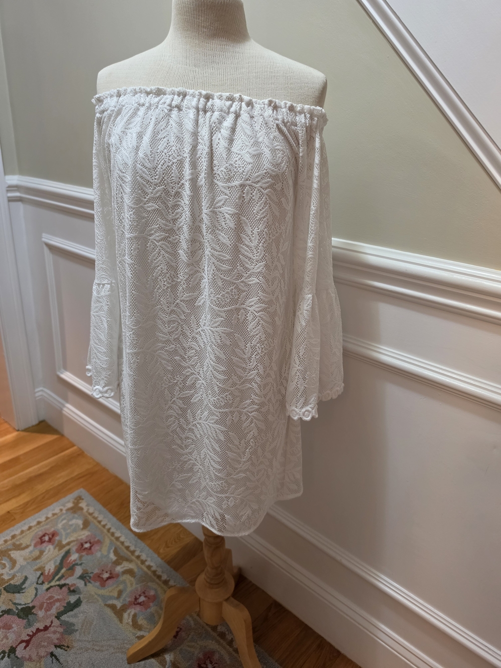 Lilly Pulitzer White Off-Shoulder Lace Mini Dress